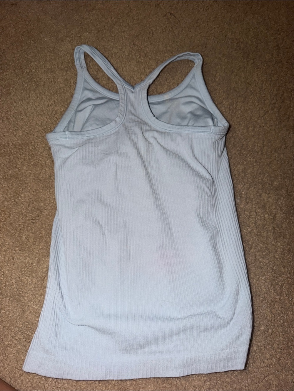 Women’s Light Blue Ribbed Racerback Tank Top - Picture 2 of 2